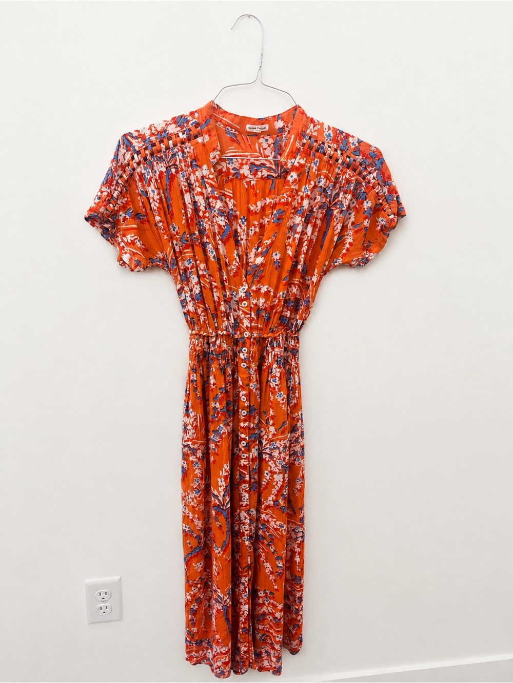 Poupette St Barth Becky V Long Dress Orange Palmery XS